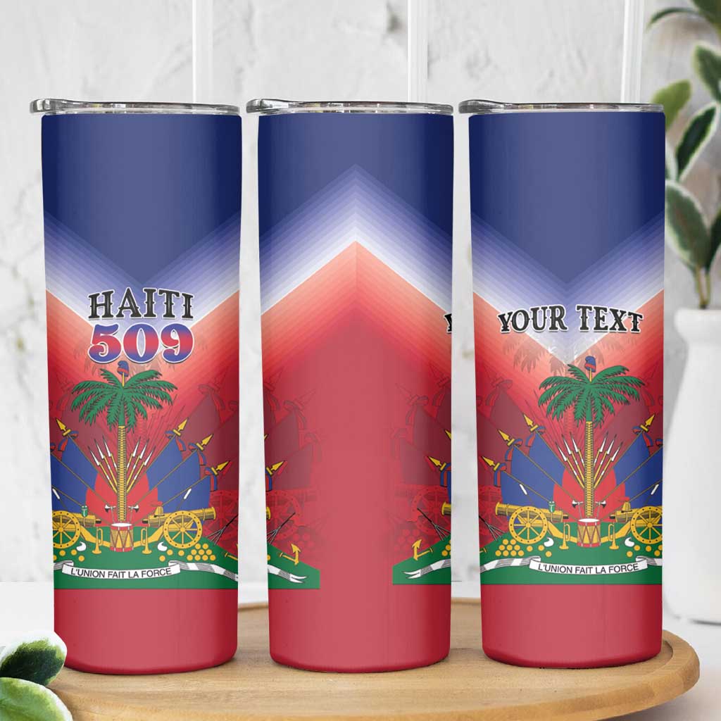 Personalized Haiti 509 Skinny Tumbler Repiblik d Ayiti