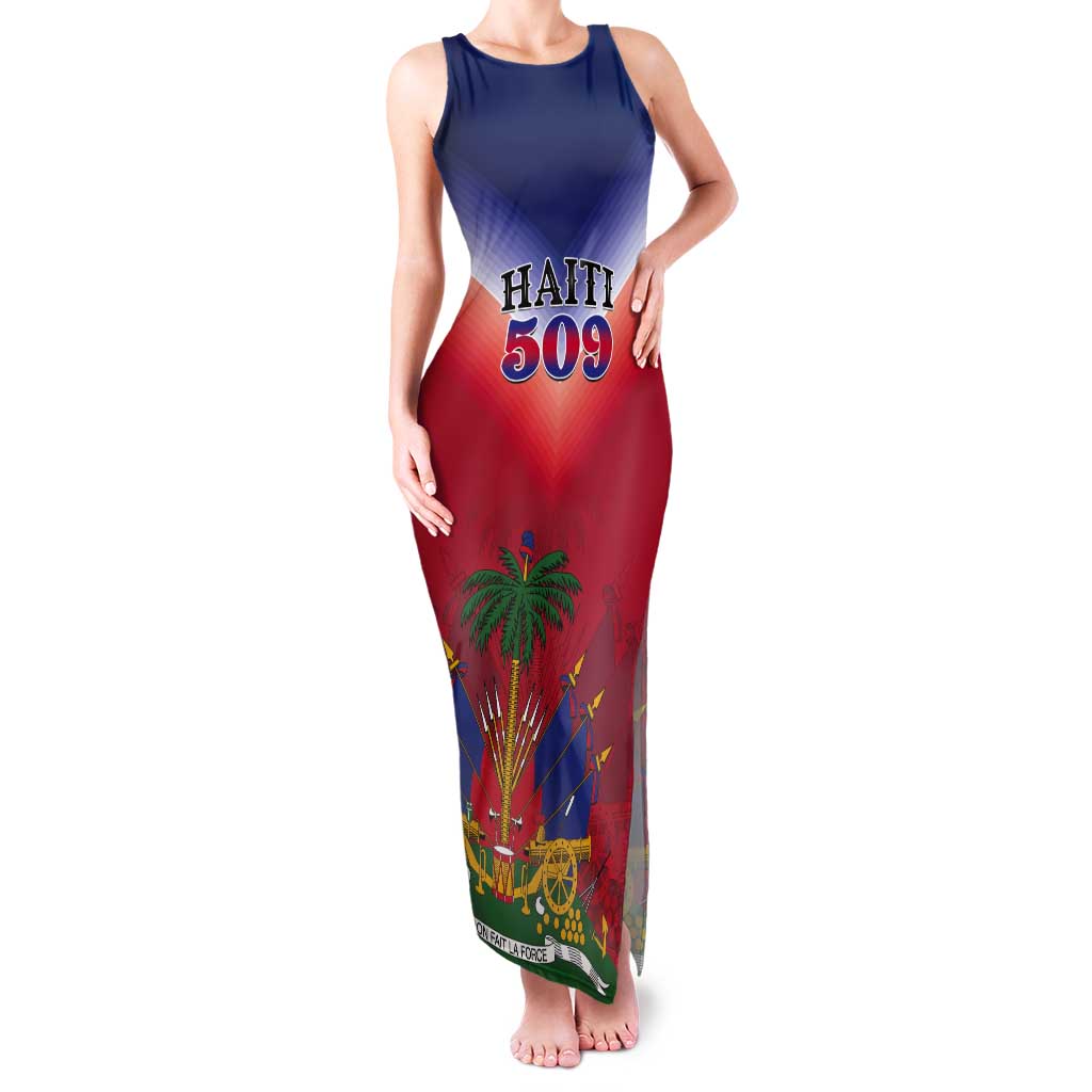 Personalized Haiti 509 Tank Maxi Dress Repiblik d Ayiti