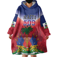 Personalized Haiti 509 Wearable Blanket Hoodie Repiblik d Ayiti