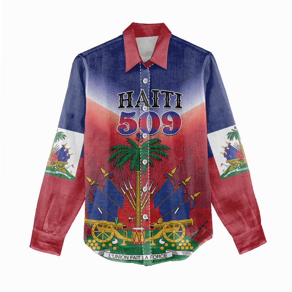 Personalized Haiti 509 Women Casual Shirt Repiblik d Ayiti