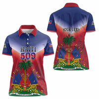 Personalized Haiti 509 Women Polo Shirt Repiblik d Ayiti