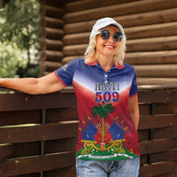 Personalized Haiti 509 Women Polo Shirt Repiblik d Ayiti