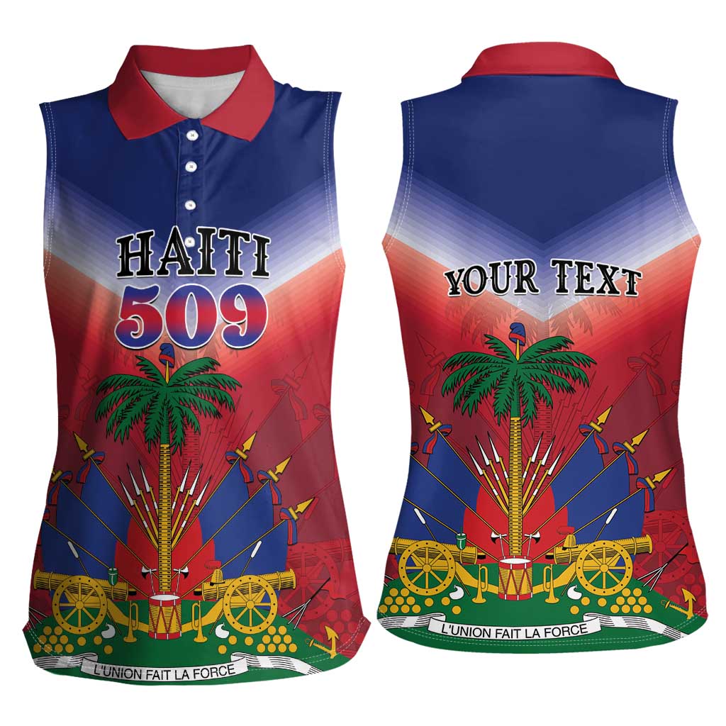Personalized Haiti 509 Women Sleeveless Polo Shirt Repiblik d Ayiti