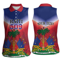 Personalized Haiti 509 Women Sleeveless Polo Shirt Repiblik d Ayiti