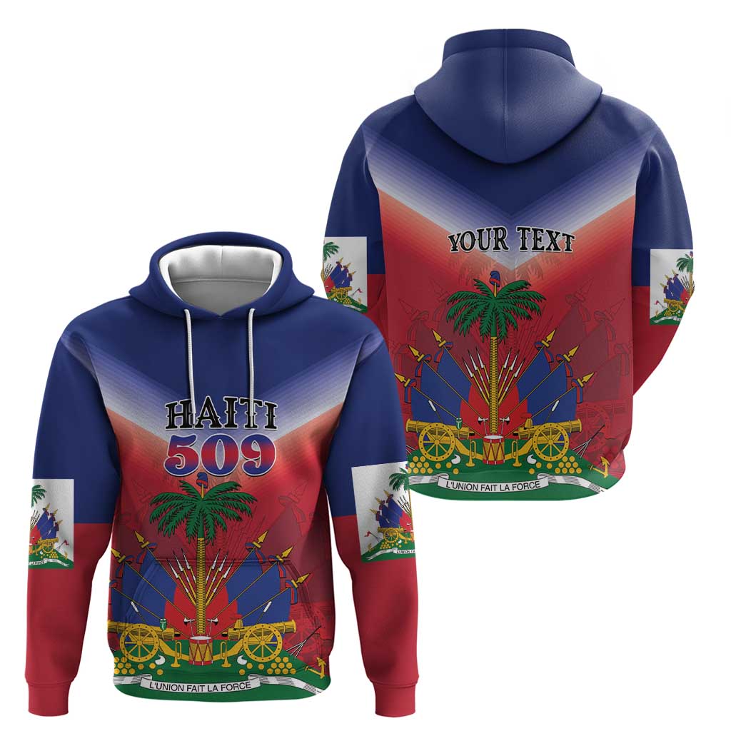 Personalized Haiti 509 Zip Hoodie Repiblik d Ayiti