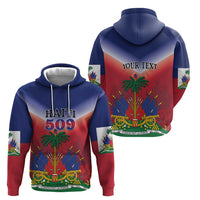 Personalized Haiti 509 Zip Hoodie Repiblik d Ayiti