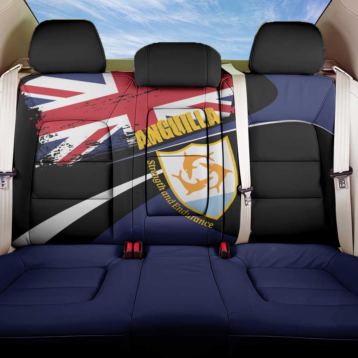 Anguilla Back Car Seat Cover Strength and Endurance Grunge