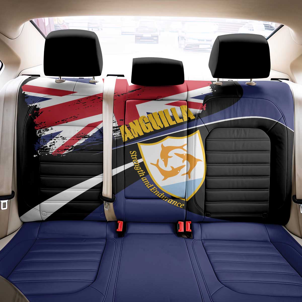 Anguilla Back Car Seat Cover Strength and Endurance Grunge