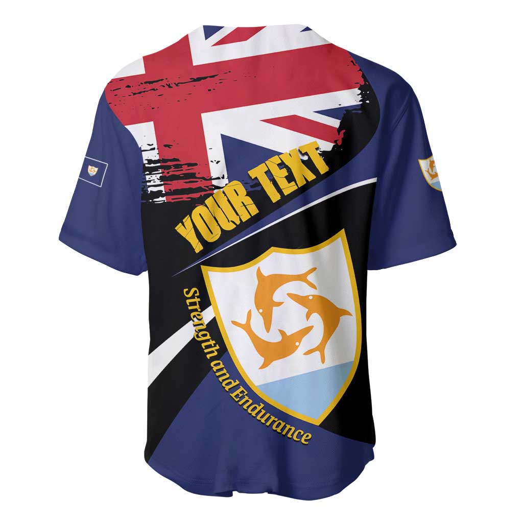 Personalised Anguilla Baseball Jersey Strength and Endurance Grunge