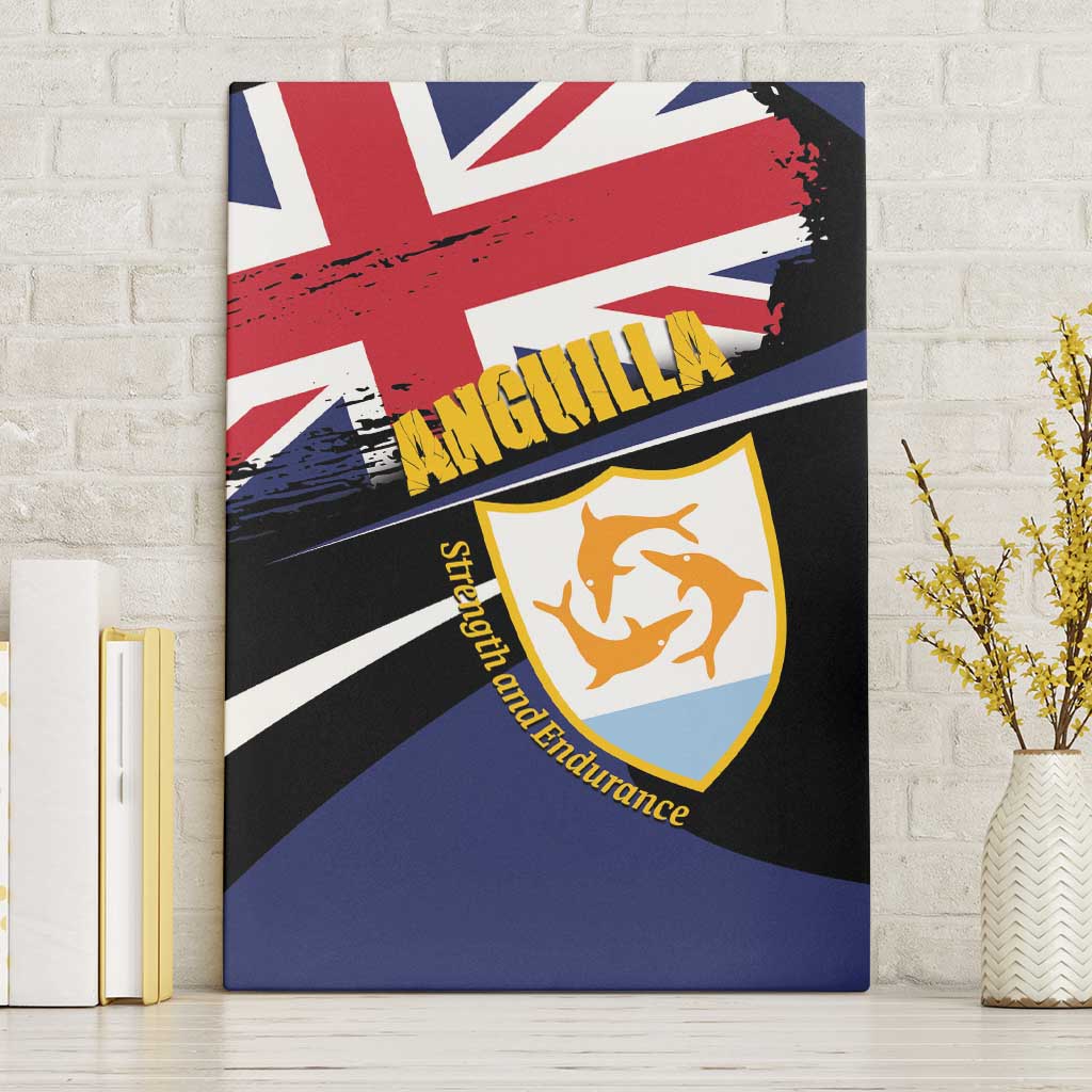 Anguilla Canvas Wall Art Strength and Endurance Grunge