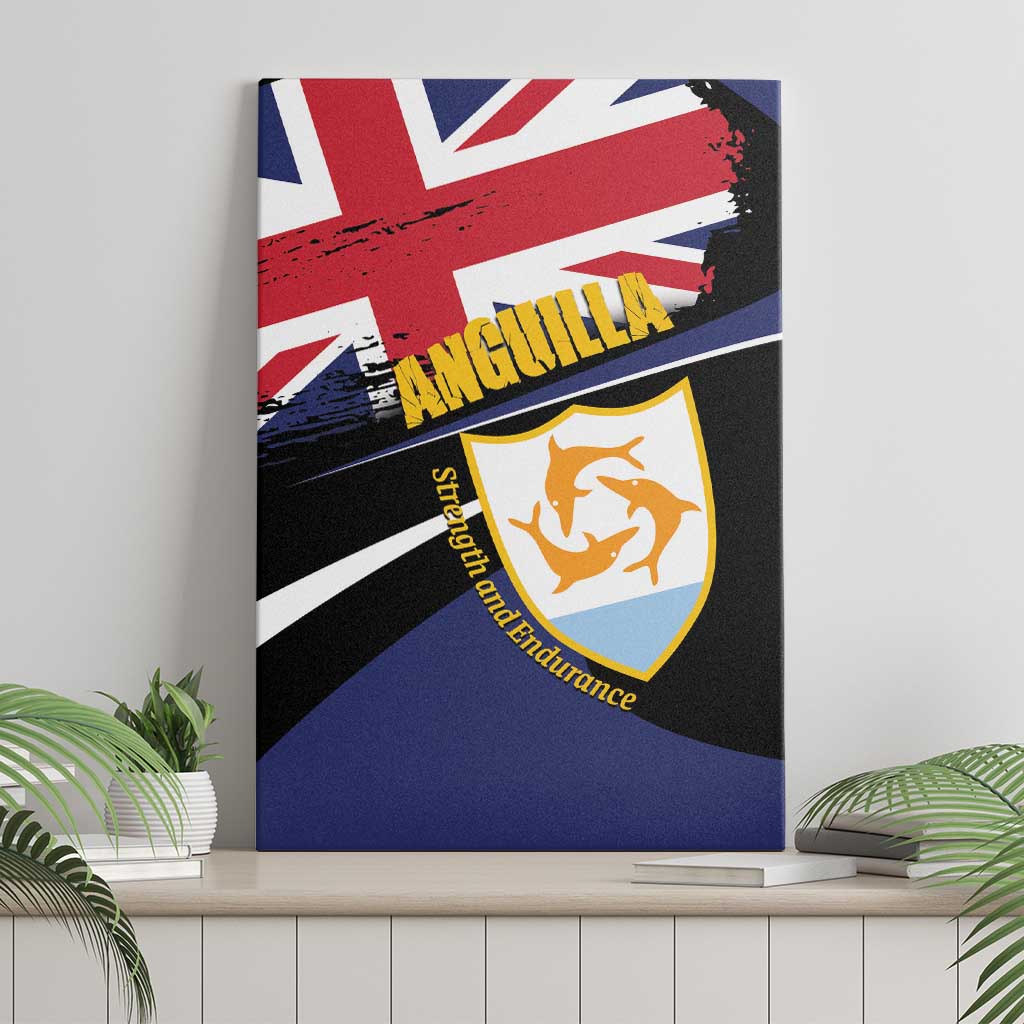 Anguilla Canvas Wall Art Strength and Endurance Grunge