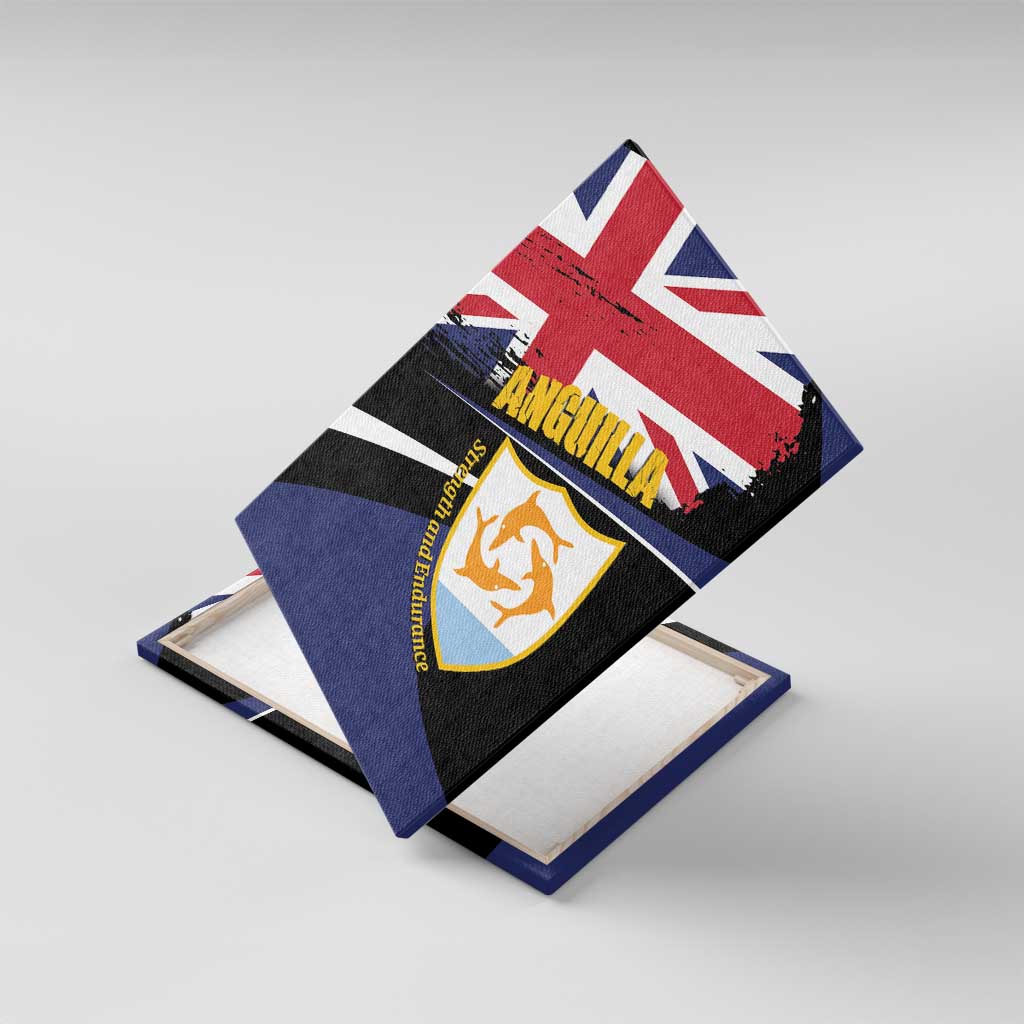 Anguilla Canvas Wall Art Strength and Endurance Grunge