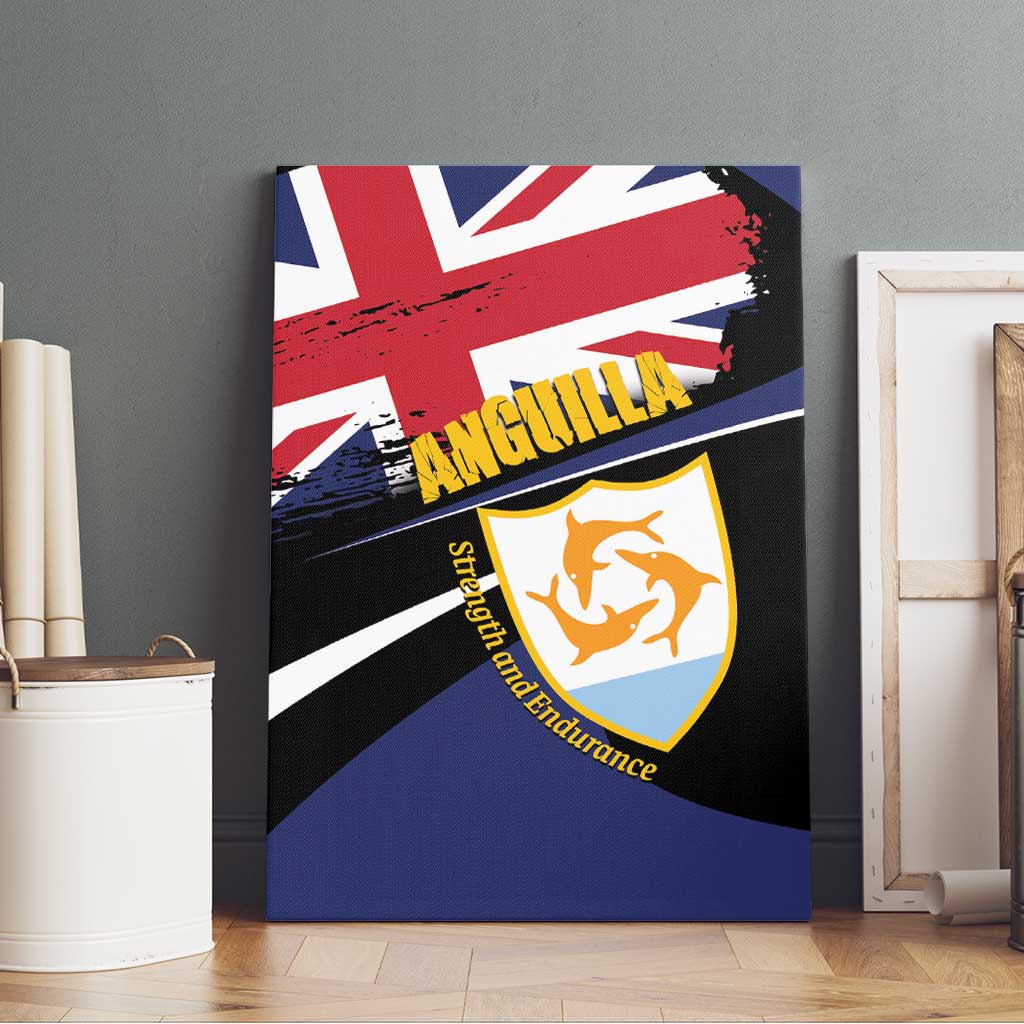 Anguilla Canvas Wall Art Strength and Endurance Grunge