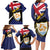 Personalised Anguilla Family Matching Long Sleeve Bodycon Dress and Hawaiian Shirt Strength and Endurance Grunge