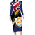 Personalised Anguilla Family Matching Long Sleeve Bodycon Dress and Hawaiian Shirt Strength and Endurance Grunge