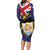 Personalised Anguilla Family Matching Long Sleeve Bodycon Dress and Hawaiian Shirt Strength and Endurance Grunge