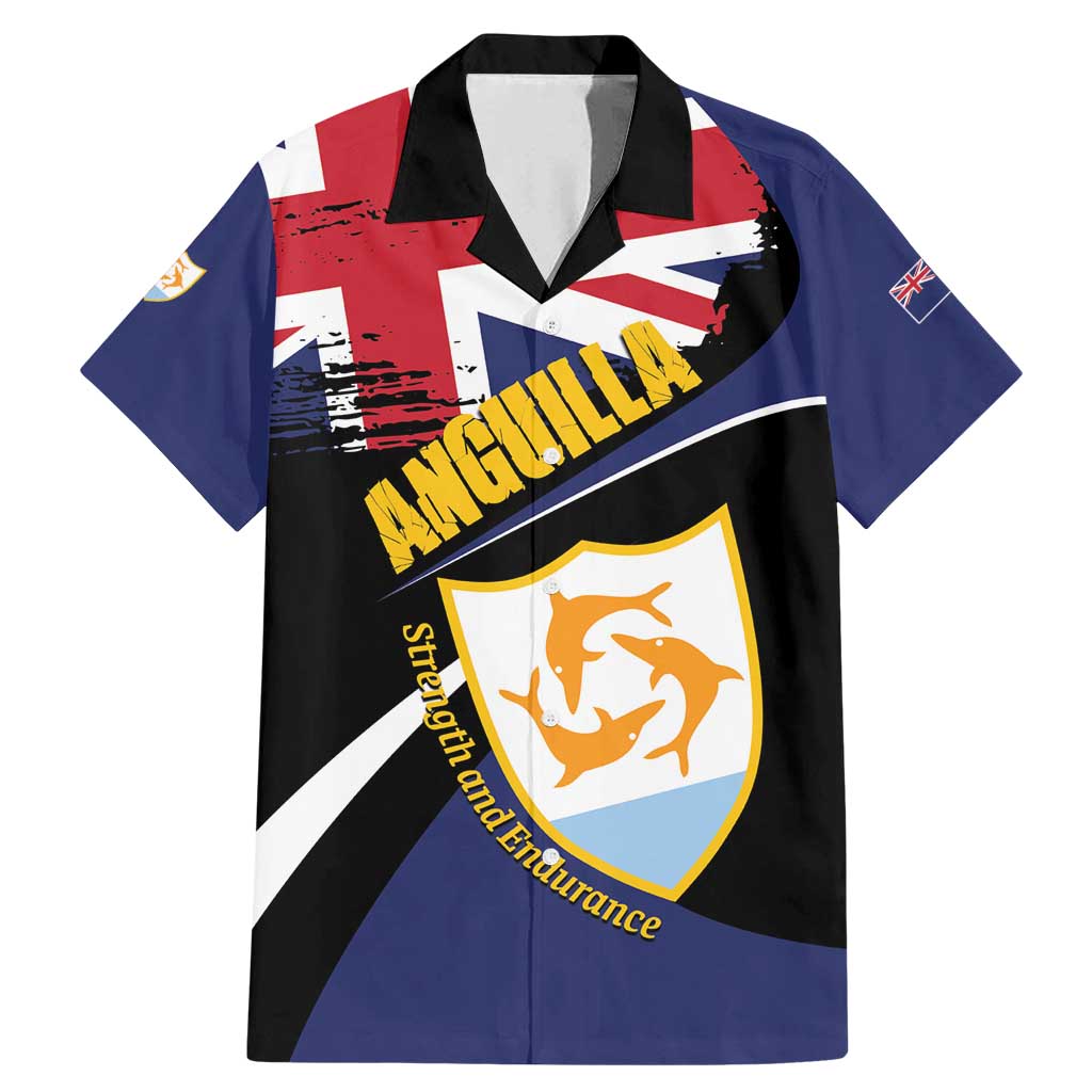 Personalised Anguilla Family Matching Mermaid Dress and Hawaiian Shirt Strength and Endurance Grunge