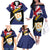 Personalised Anguilla Family Matching Off The Shoulder Long Sleeve Dress and Hawaiian Shirt Strength and Endurance Grunge