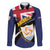 Personalised Anguilla Family Matching Off The Shoulder Long Sleeve Dress and Hawaiian Shirt Strength and Endurance Grunge