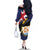 Personalised Anguilla Family Matching Off The Shoulder Long Sleeve Dress and Hawaiian Shirt Strength and Endurance Grunge
