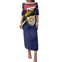 Personalised Anguilla Family Matching Puletasi and Hawaiian Shirt Strength and Endurance Grunge