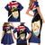 Personalised Anguilla Family Matching Short Sleeve Bodycon Dress and Hawaiian Shirt Strength and Endurance Grunge