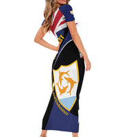 Personalised Anguilla Family Matching Short Sleeve Bodycon Dress and Hawaiian Shirt Strength and Endurance Grunge