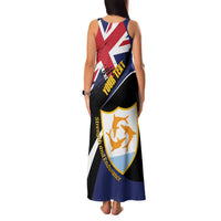 Personalised Anguilla Family Matching Tank Maxi Dress and Hawaiian Shirt Strength and Endurance Grunge
