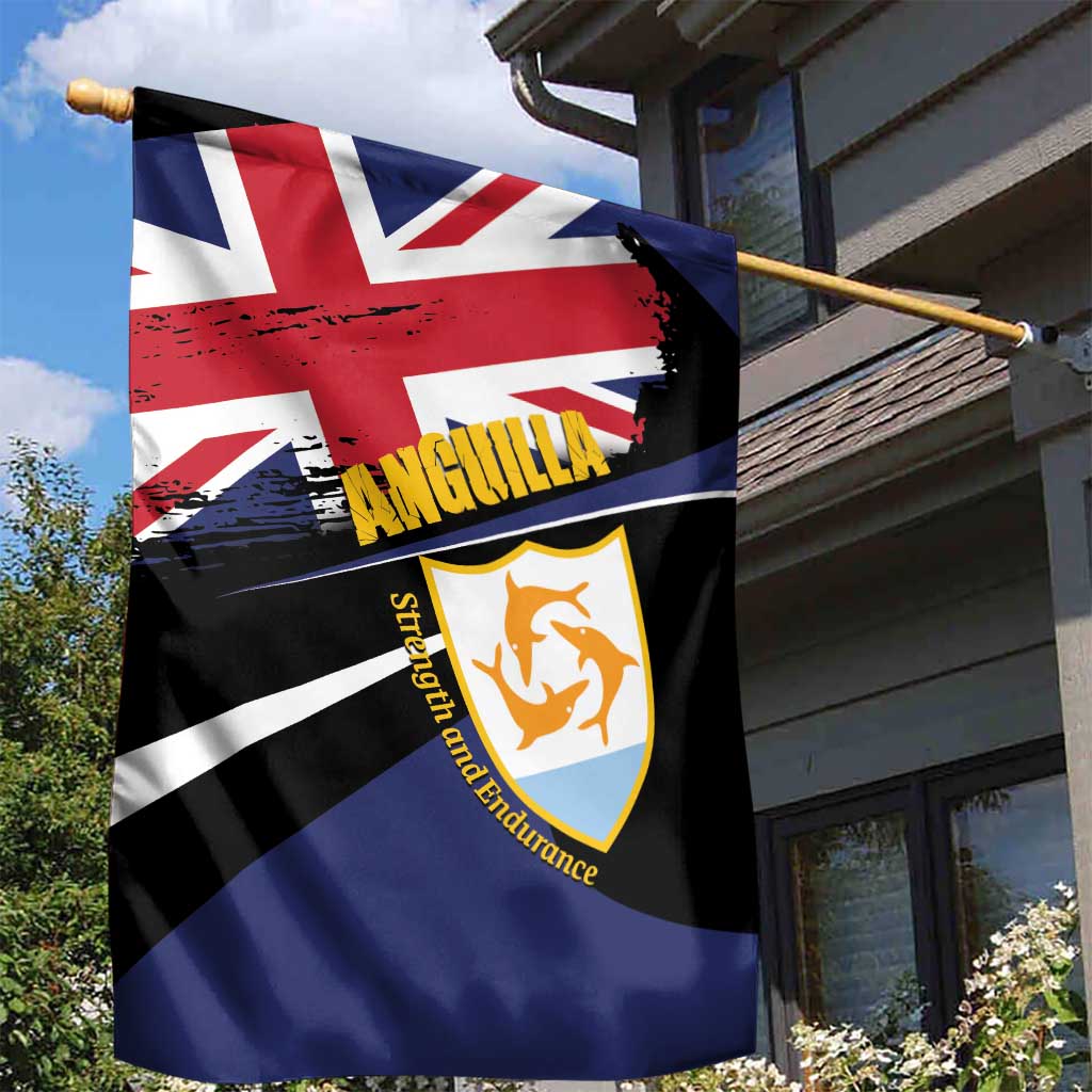 Anguilla Garden Flag Strength and Endurance Grunge