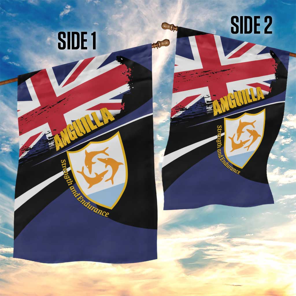 Anguilla Garden Flag Strength and Endurance Grunge