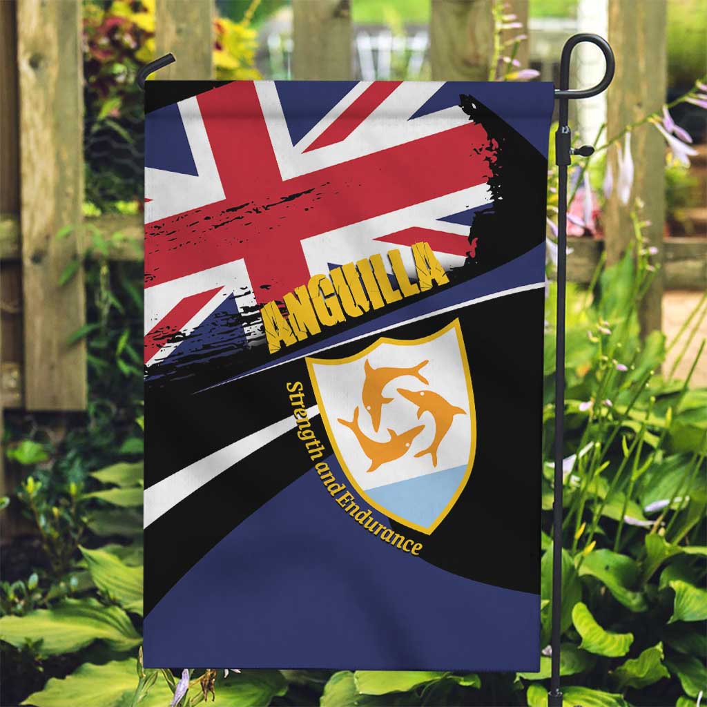 Anguilla Garden Flag Strength and Endurance Grunge