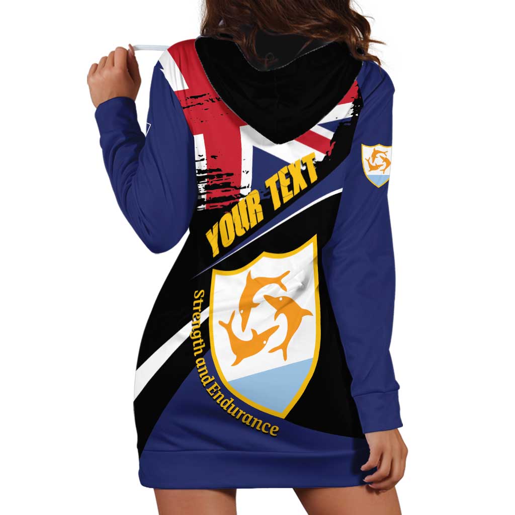 Personalised Anguilla Hoodie Dress Strength and Endurance Grunge