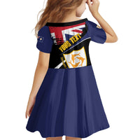 Personalised Anguilla Kid Short Sleeve Dress Strength and Endurance Grunge