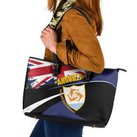 Anguilla Leather Tote Bag Strength and Endurance Grunge