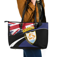 Anguilla Leather Tote Bag Strength and Endurance Grunge