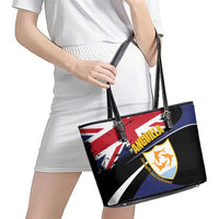 Anguilla Leather Tote Bag Strength and Endurance Grunge