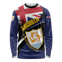 Personalised Anguilla Long Sleeve Shirt Strength and Endurance Grunge