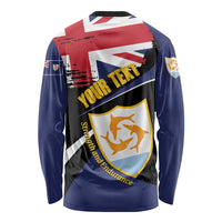 Personalised Anguilla Long Sleeve Shirt Strength and Endurance Grunge