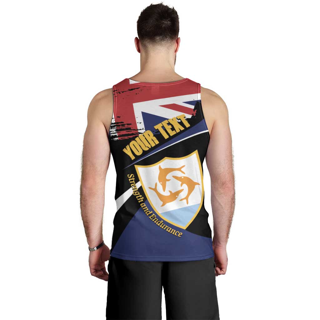 Personalised Anguilla Men Tank Top Strength and Endurance Grunge