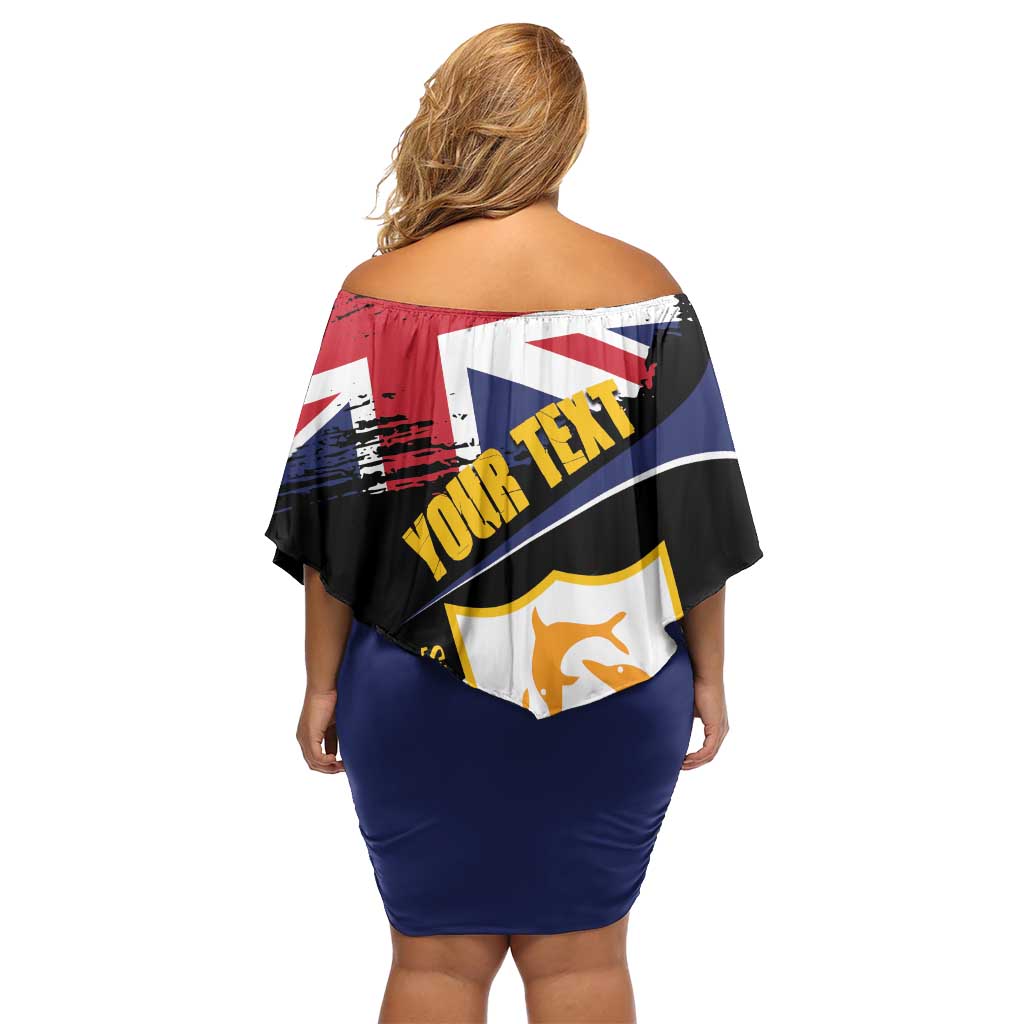 Personalised Anguilla Off Shoulder Short Dress Strength and Endurance Grunge