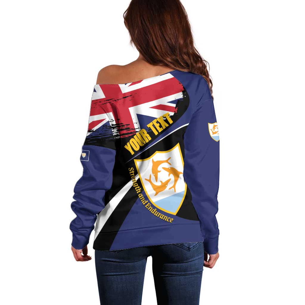 Personalised Anguilla Off Shoulder Sweater Strength and Endurance Grunge