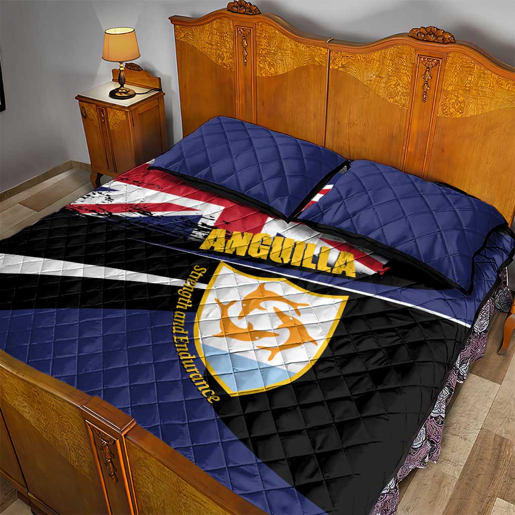 Anguilla Quilt Bed Set Strength and Endurance Grunge