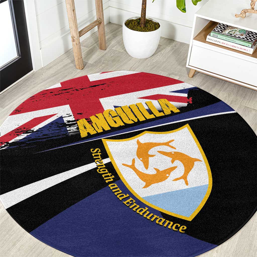Anguilla Round Carpet Strength and Endurance Grunge