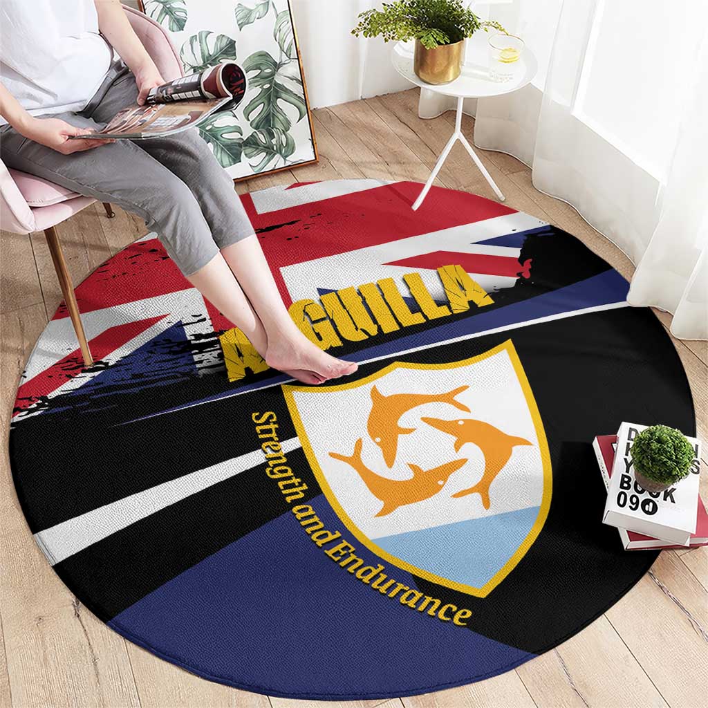 Anguilla Round Carpet Strength and Endurance Grunge
