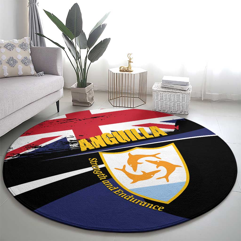 Anguilla Round Carpet Strength and Endurance Grunge