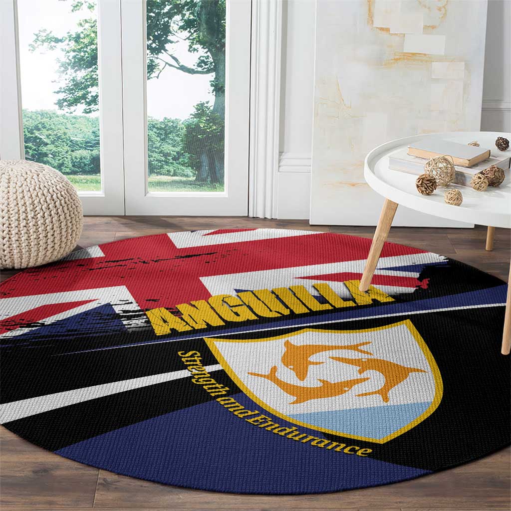 Anguilla Round Carpet Strength and Endurance Grunge