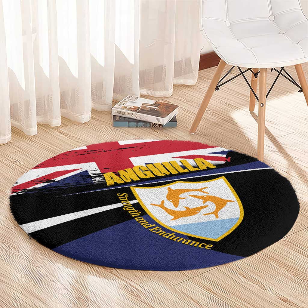 Anguilla Round Carpet Strength and Endurance Grunge