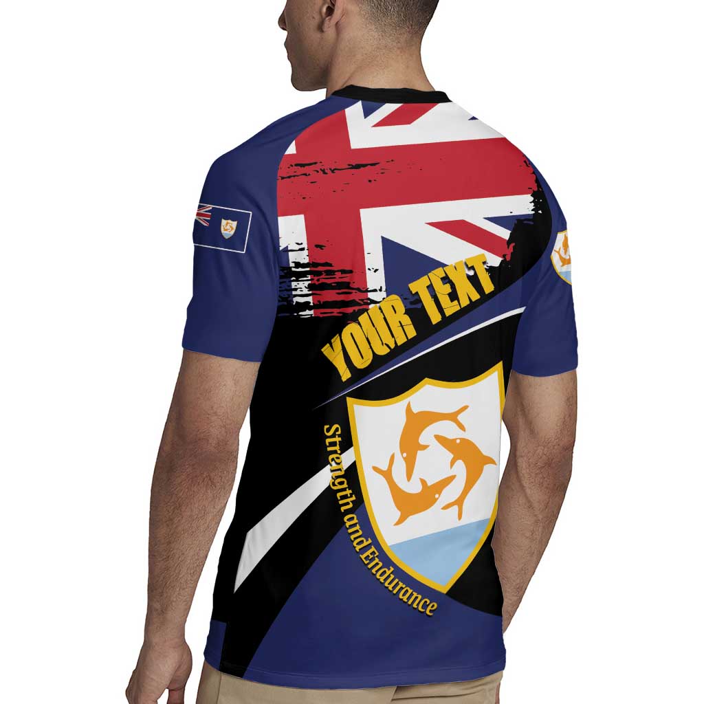 Personalised Anguilla Rugby Jersey Strength and Endurance Grunge