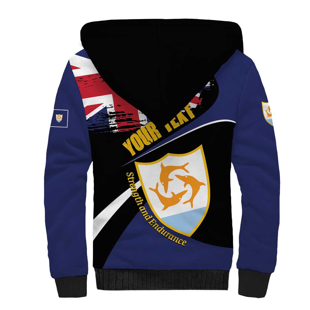 Personalised Anguilla Sherpa Hoodie Strength and Endurance Grunge