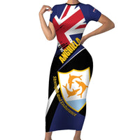 Personalised Anguilla Short Sleeve Bodycon Dress Strength and Endurance Grunge